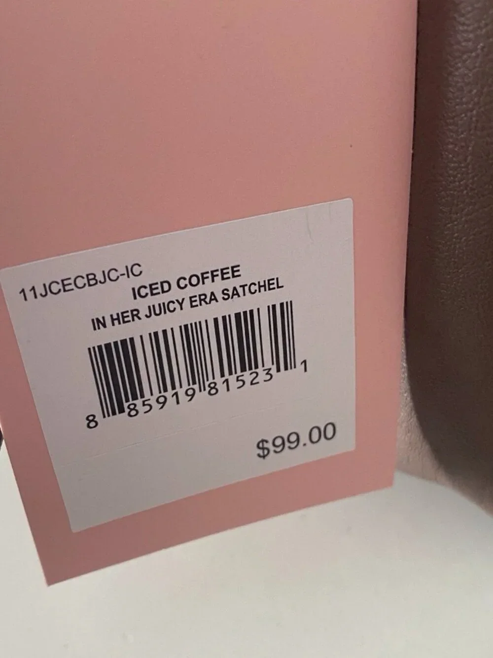 Juicy Couture In Her Juicy Era Satchel Bag‎ Iced Coffee Crossbody W/Charm NEW